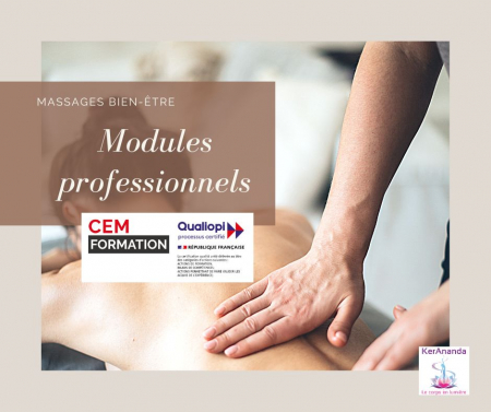 Formations professionnelles massages qualiopi et agrément FFMBE proposés par KerAnanda à Rennes