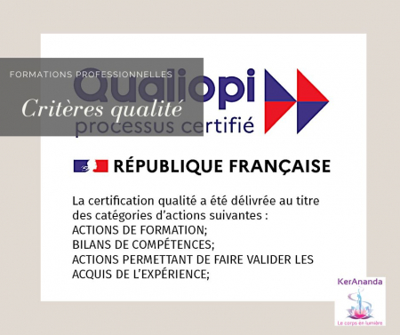 Certification Qualiopi et agrément FFMBE des formations massages KerAnanda à Rennes